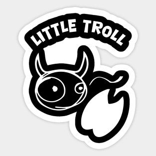 White Little Troll stamps and is flicking its tail Sticker